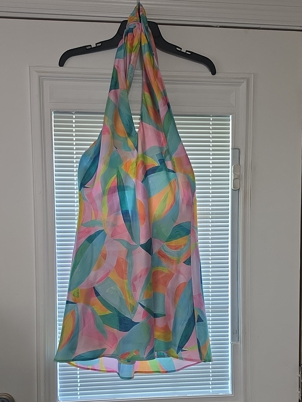 Show Me Your MuMu Multicolor Pastel Leaf-Print Backless Halter Dress